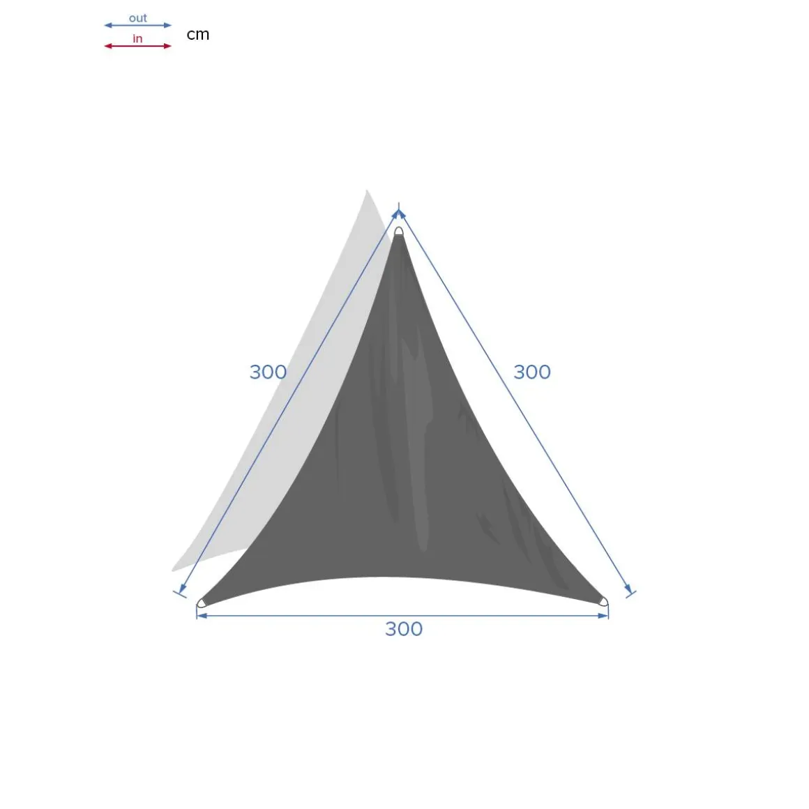 Voile d'ombrage triangulaire CURACAO Blanc