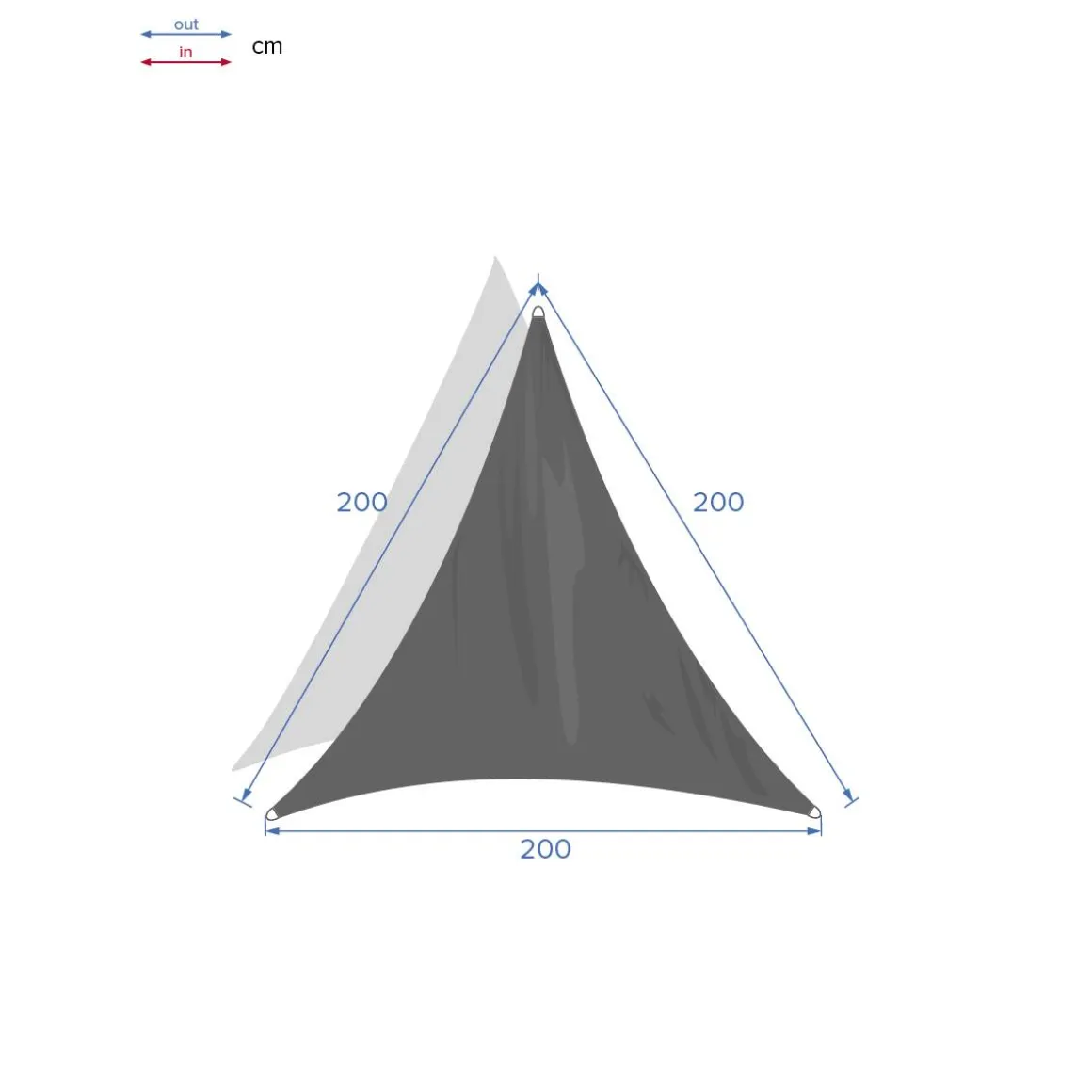 Voile d'ombrage triangulaire CURACAO Ardoise
