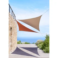 Voile d'ombrage triangulaire ELYORA Café